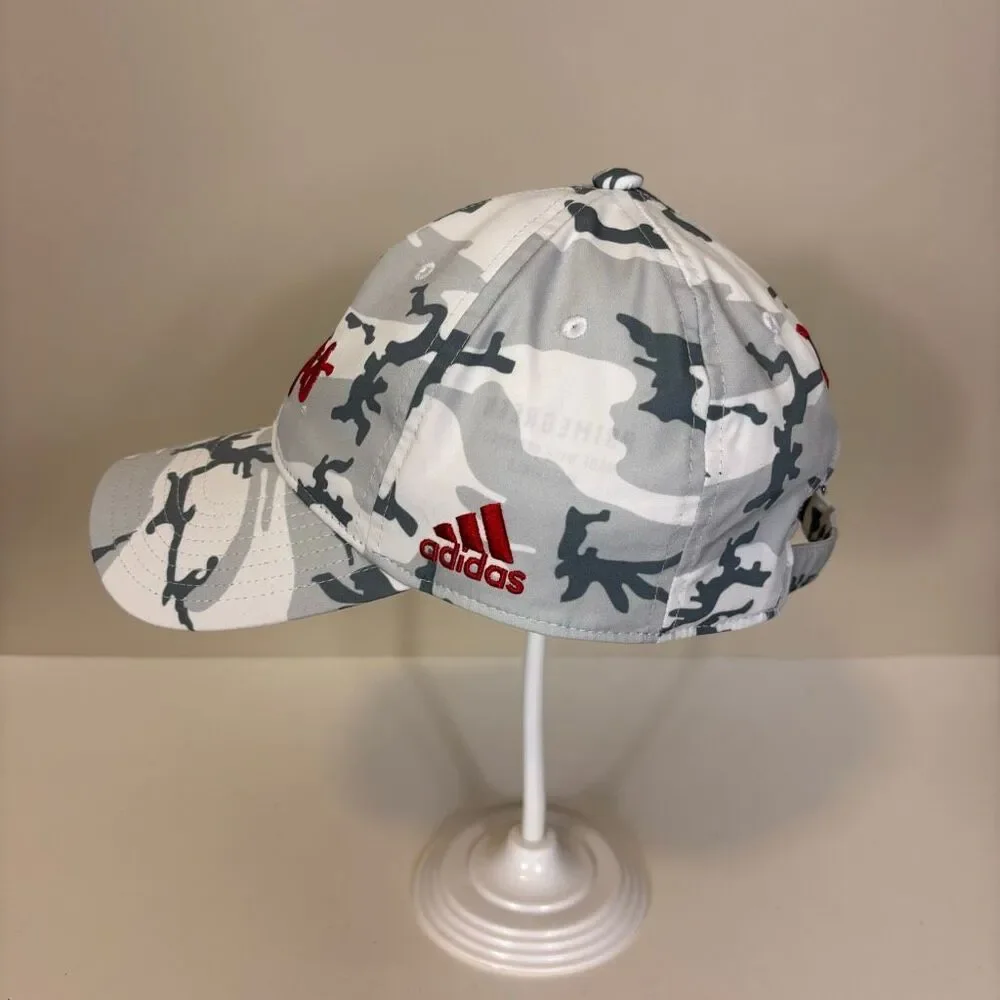 Adidas‎ Nebraska Huskers White with Grey Camo NU Baseball Hat